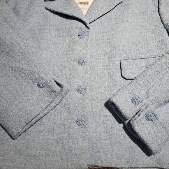 NWT Zara Tweed Textured Women's Blazer Jacket Blue Size XXL - Picture 8 of 14